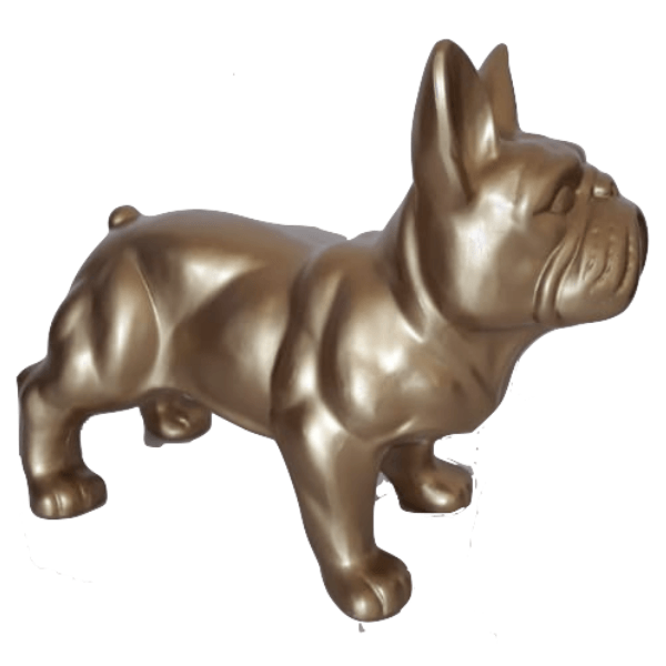 Sculpture Bouledogue Français 45 cm Résine Dorée – Swiss Sculpture - Swiss-sculpture.ch