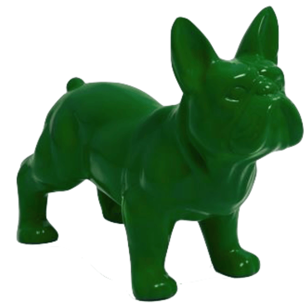 Sculpture Bouledogue Français 45 cm en Résine Vert – Swiss Sculpture - Swiss-sculpture.ch