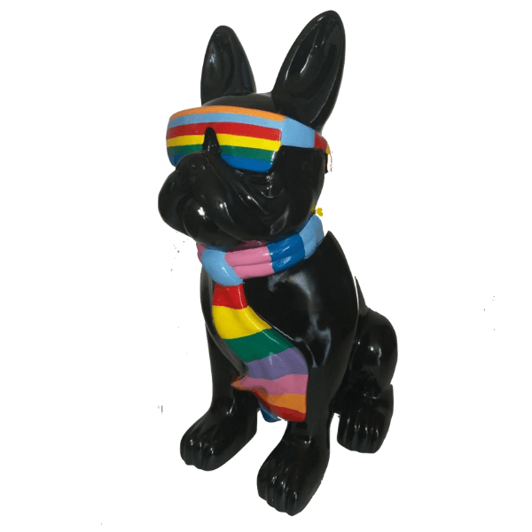 Sculpture Bouledogue Français 80 cm Résine Noir Mat – Swiss Sculpture - Swiss-sculpture.ch