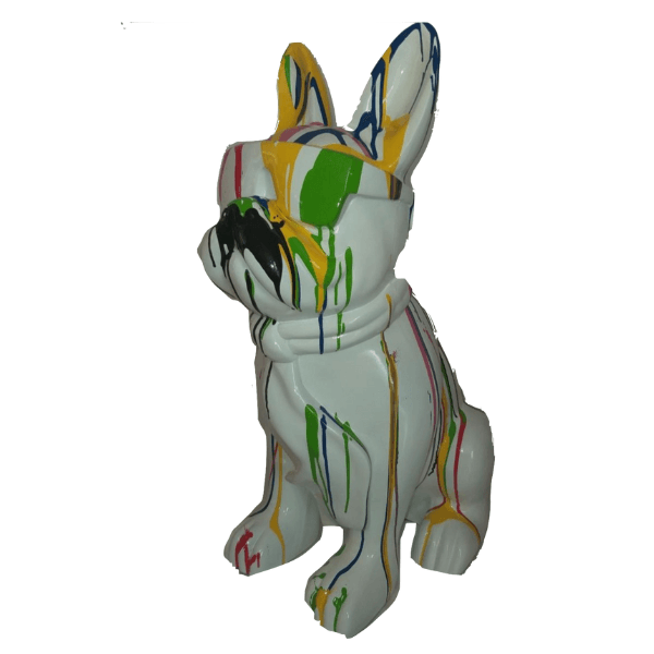 Sculpture Bouledogue Français en Résine 80 cm Multicolore – Swiss Sculpture - Swiss-sculpture.ch