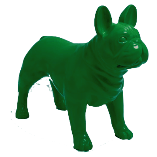 Sculpture Bouledogue Français 90 cm en Résine Vert – Swiss Sculpture - Swiss-sculpture.ch