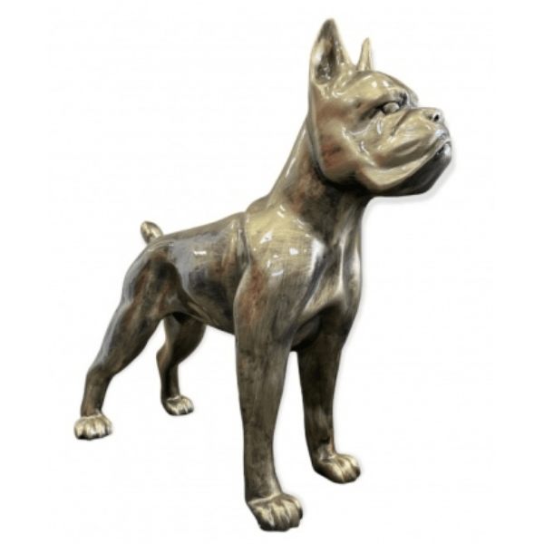 Sculpture XXL Chien Boxer en Résine 110 cm Bronze – Swiss Sculpture - Swiss-sculpture.ch