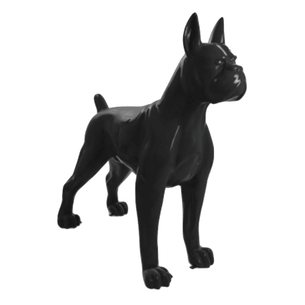 Sculpture Chien Boxer XXL en Résine 180 cm Noir – Swiss Sculpture - Swiss-sculpture.ch