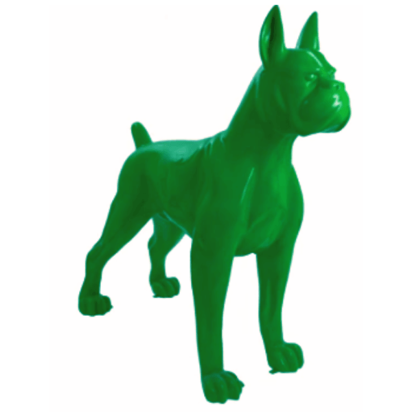 Sculpture Chien Boxer XXL en Résine 180 cm Vert – Swiss Sculpture - Swiss-sculpture.ch