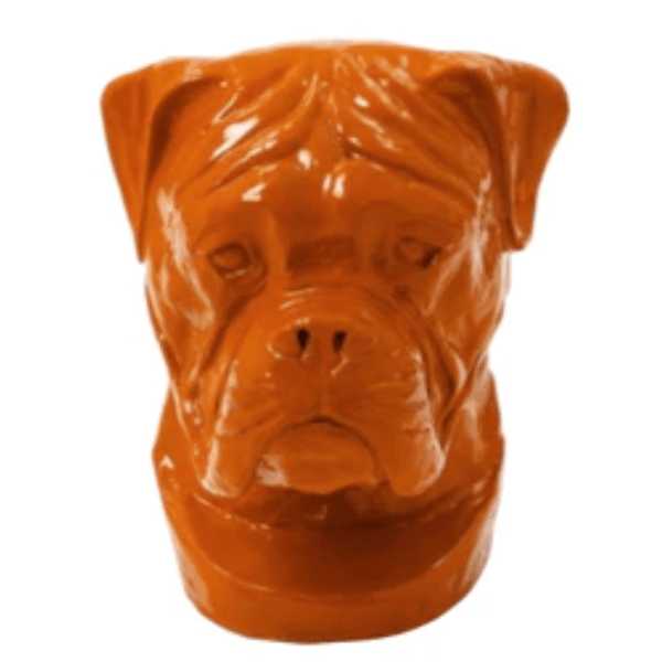 Sculpture Chien Boxer 35 cm en Résine Orange – Swiss Sculpture - Swiss-sculpture.ch