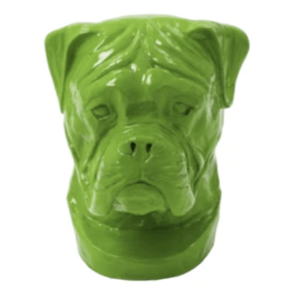 Sculpture Chien Boxer 35 cm en Résine Vert Pomme – Swiss Sculpture - Swiss-sculpture.ch