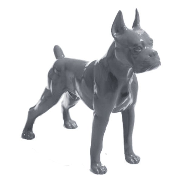 Sculpture Chien Boxer 50 cm Résine Gris – Swiss Sculpture - Swiss-sculpture.ch