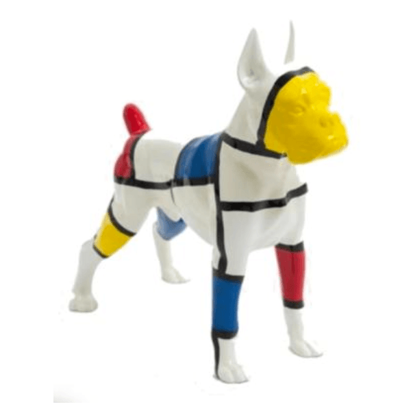 Sculpture Chien Boxer 50 cm en Résine Multicolore – Swiss Sculpture - Swiss-sculpture.ch
