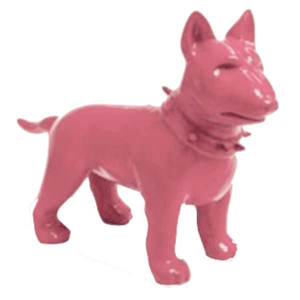 Sculpture Bull Terrier en Résine 60 cm Rose Clair – Swiss Sculpture - Swiss-sculpture.ch