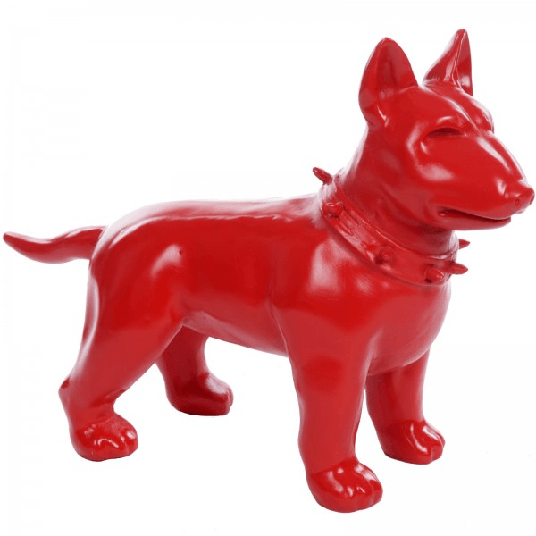 Sculpture Chien Bull Terrier 60 cm Résine Rouge – Swiss Sculpture - Swiss-sculpture.ch