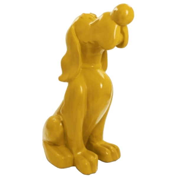 Sculpture Chien XXL en Résine 160 cm Jaune – Swiss Sculpture - Swiss-sculpture.ch