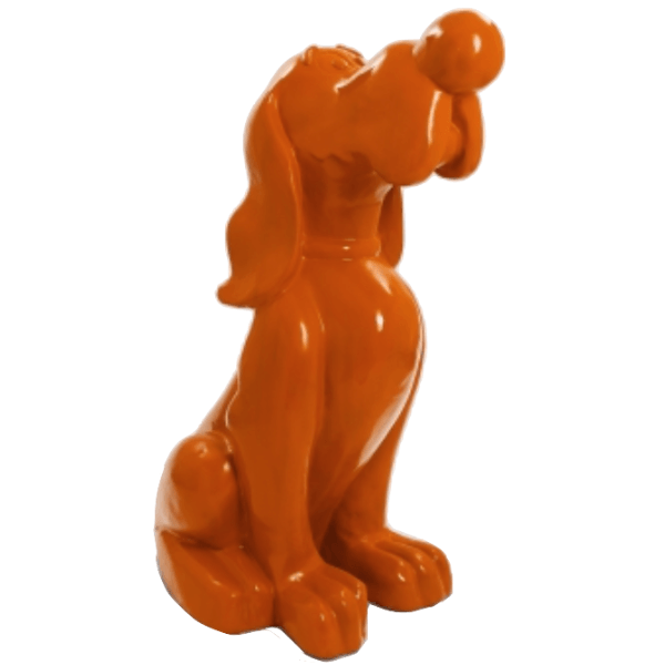 Sculpture Chien XXL en Résine 160 cm Orange – Swiss Sculpture - Swiss-sculpture.ch