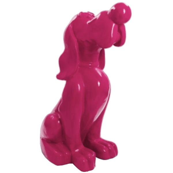 Sculpture Chien XXL en Résine 160 cm Rose Fuchsia – Swiss Sculpture - Swiss-sculpture.ch