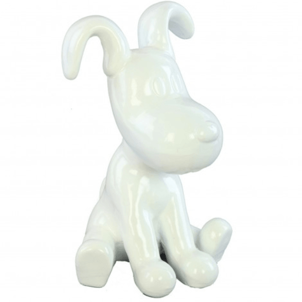 Sculpture Chien 30 cm Résine Blanc Mat – Swiss Sculpture - Swiss-sculpture.ch