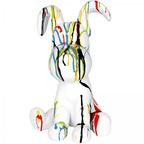 Sculpture Chien Multicolore 30 cm en Résine – Swiss Sculpture - Swiss-sculpture.ch