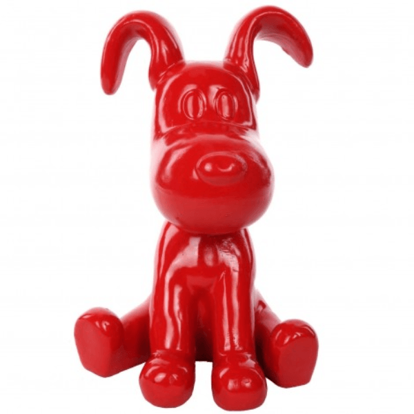 Sculpture Chien en Résine 30 cm Rouge Brillant – Swiss Sculpture - Swiss-sculpture.ch