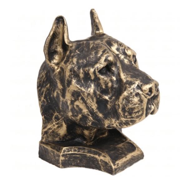 Sculpture Chien Staff Bull 35 cm Résine Bronze – Swiss Sculpture - Swiss-sculpture.ch
