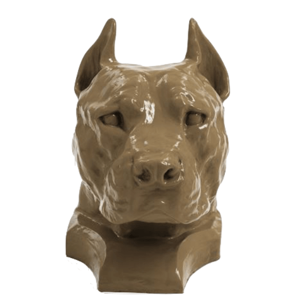 Sculpture Chien Staff Bull 35 cm Résine Marron – Swiss Sculpture - Swiss-sculpture.ch