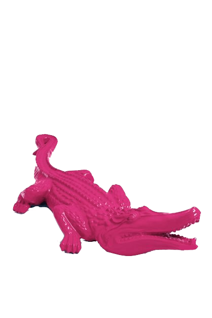 Sculpture Crocodile XXL en Résine 120 cm Rose Fuchsia Vernis – Swiss Sculpture - Swiss-sculpture.ch
