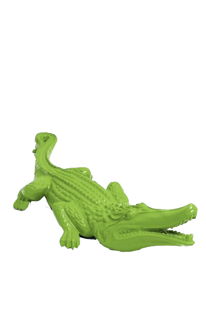 Sculpture Crocodile XXL en Résine 120 cm Vert Pomme – Swiss Sculpture - Swiss-sculpture.ch