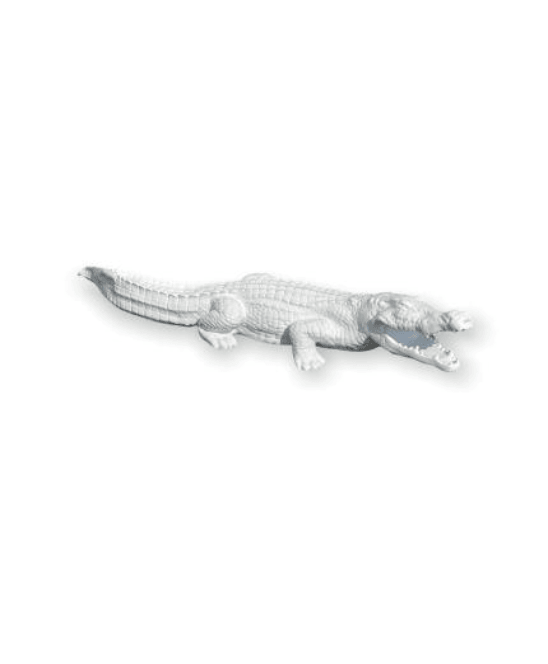 Sculpture Crocodile XXL en Résine 130 cm Blanc Mat – Swiss Sculpture - Swiss-sculpture.ch