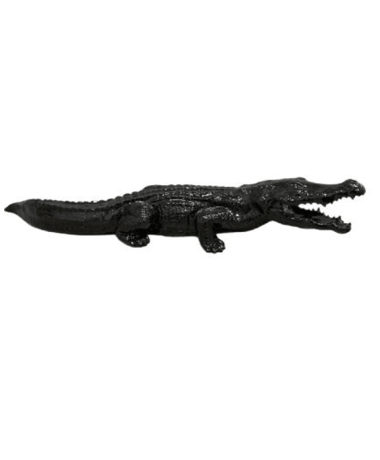 Sculpture Crocodile XXL en Résine 130 cm Noir – Swiss Sculpture - Swiss-sculpture.ch