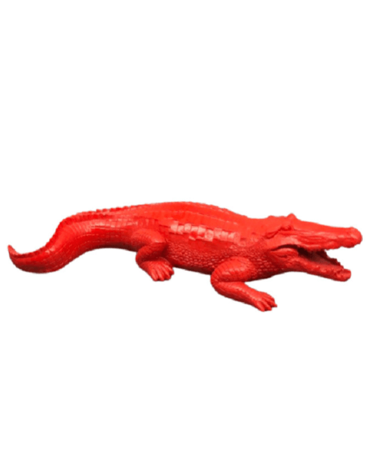 Sculpture Crocodile XXL en Résine 150 cm Rouge – Swiss Sculpture - Swiss-sculpture.ch