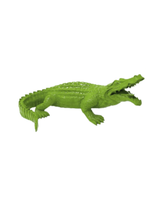 Sculpture Crocodile XXL en Résine 150 cm Vert Pomme – Swiss Sculpture - Swiss-sculpture.ch