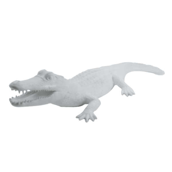Sculpture Crocodile XXL en Résine 215 cm Blanc – Swiss Sculpture - Swiss-sculpture.ch