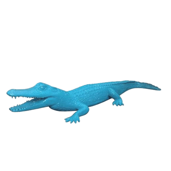 Sculpture Crocodile XXL en Résine 215 cm Bleu Ciel – Swiss Sculpture - Swiss-sculpture.ch