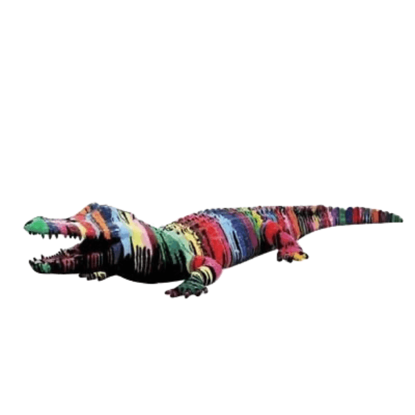 Sculpture Crocodile XXL en Résine 215 cm Multicolore – Swiss Sculpture - Swiss-sculpture.ch