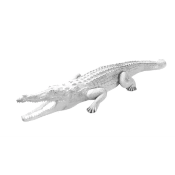 Sculpture Crocodile XXL en Résine 320 cm Blanc Mat – Swiss Sculpture - Swiss-sculpture.ch