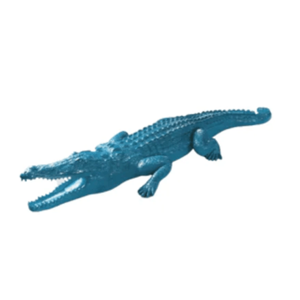 Sculpture Crocodile XXL en Résine 320 cm Bleu Ciel – Swiss Sculpture - Swiss-sculpture.ch