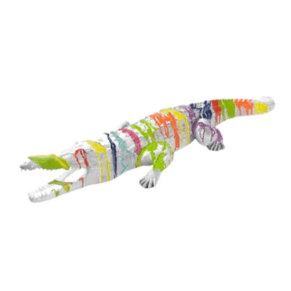 Sculpture Crocodile XXL en Résine 320 cm Multicolore – Swiss Sculpture - Swiss-sculpture.ch