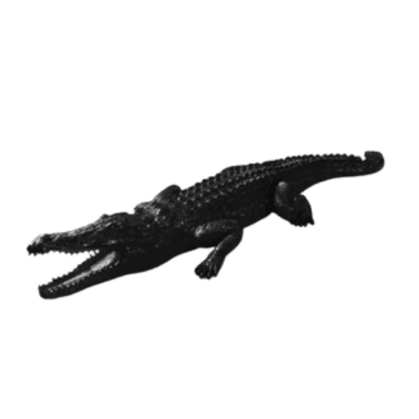 Sculpture Crocodile XXL en Résine 320 cm Noir et Or – Swiss Sculpture - Swiss-sculpture.ch