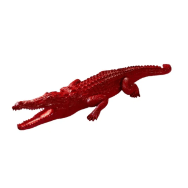 Sculpture Crocodile XXL en Résine 320 cm Rouge Brillant – Swiss Sculpture - Swiss-sculpture.ch