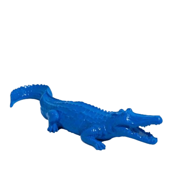 Sculpture Crocodile Résine 70 cm Bleu Nuit – Swiss Sculpture - Swiss-sculpture.ch