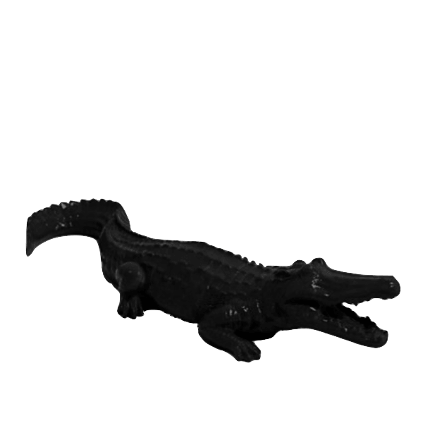 Sculpture Crocodile 70 cm en Résine Noir Brillant – Swiss Sculpture - Swiss-sculpture.ch