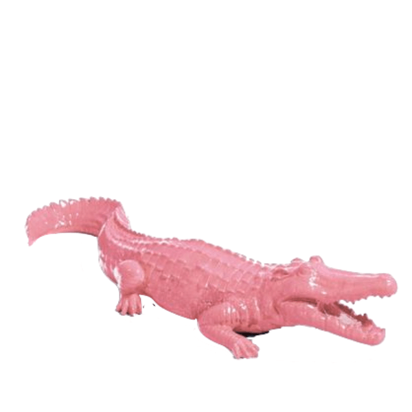 Sculpture Crocodile Résine 70 cm Rose Clair – Swiss Sculpture - Swiss-sculpture.ch
