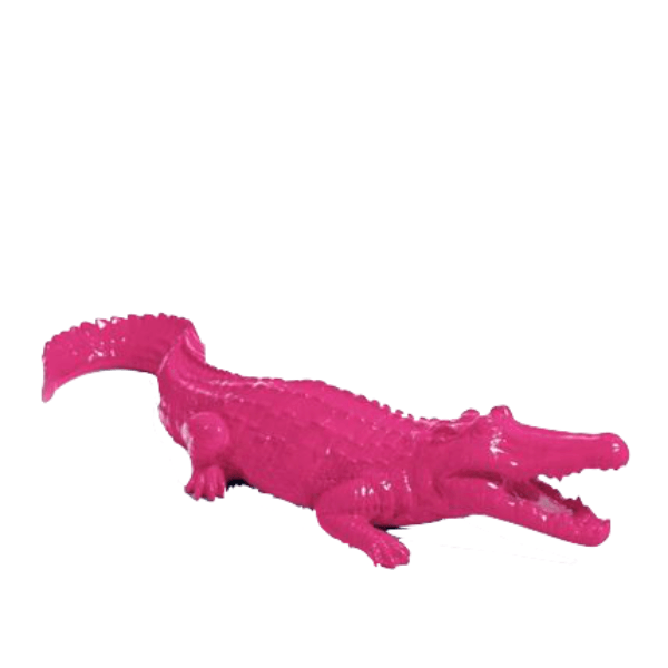 Sculpture Crocodile en Résine 70 cm Rose Fuchsia – Swiss Sculpture - Swiss-sculpture.ch