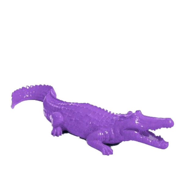 Sculpture Crocodile en Résine 70 cm Violet Brillant – Swiss Sculpture - Swiss-sculpture.ch