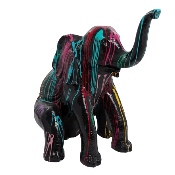 Sculpture Éléphant XXL en Résine 140 cm Multicolore – Swiss Sculpture - Swiss-sculpture.ch