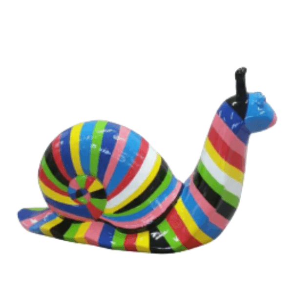 Sculpture Escargot XXL en Résine 100 cm Multicolore – Swiss Sculpture - Swiss-sculpture.ch