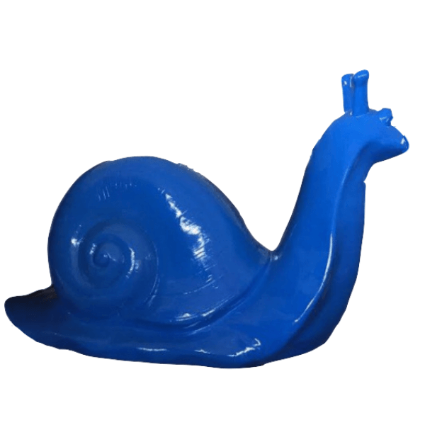 Sculpture Escargot XXL en Résine 100 cm Bleu Brillant – Swiss Sculpture - Swiss-sculpture.ch