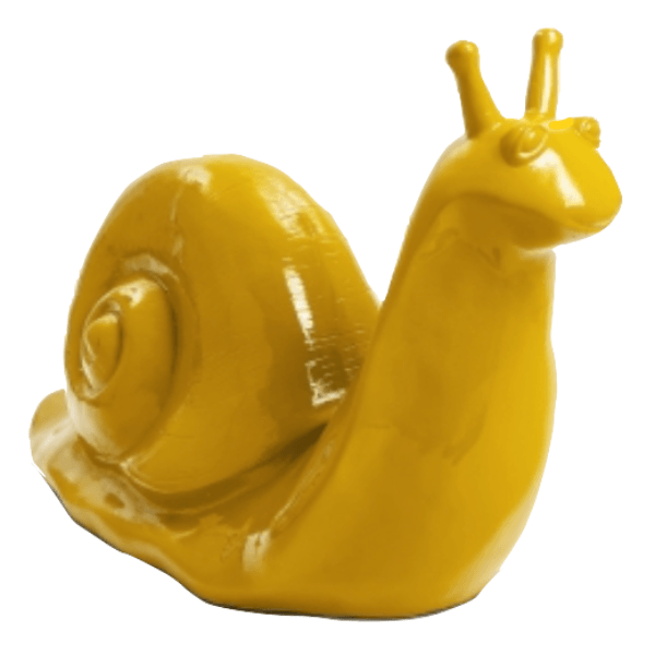 Sculpture Escargot XXL 100 cm en Résine Jaune – Swiss Sculpture - Swiss-sculpture.ch
