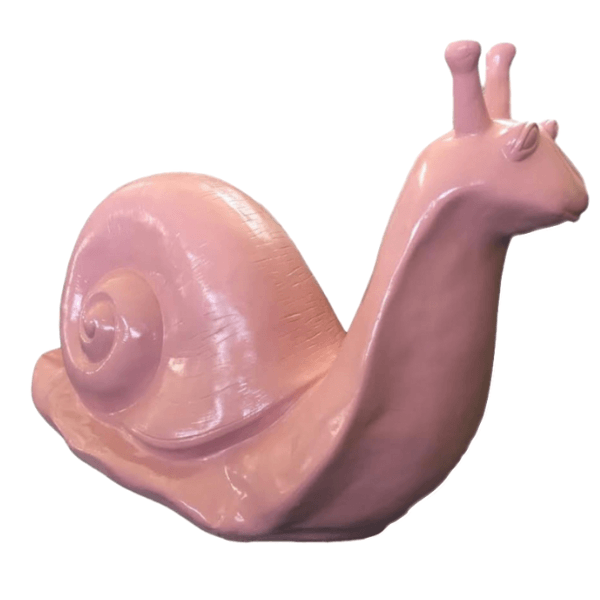 Sculpture Escargot XXL en Résine 100 cm Rose Clair – Swiss Sculpture - Swiss-sculpture.ch