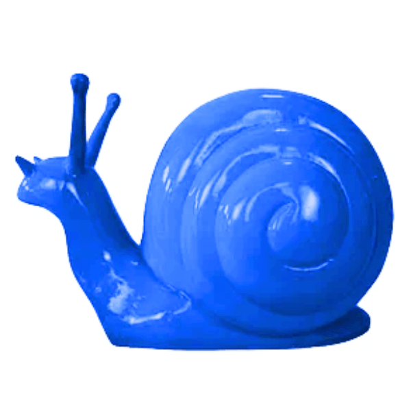Sculpture Escargot 50 cm en Résine Bleu Ciel – Swiss Sculpture - Swiss-sculpture.ch