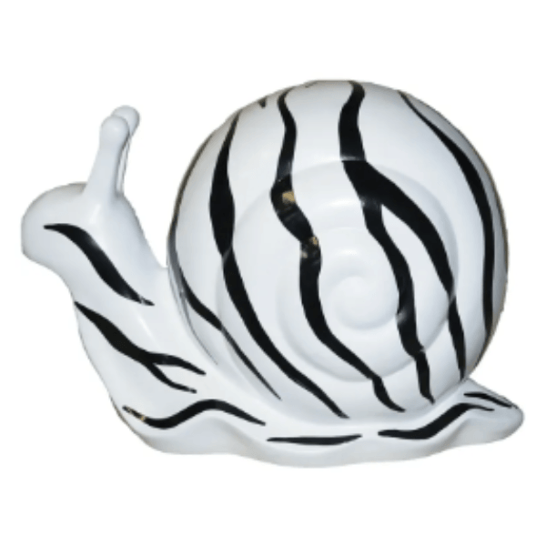 Sculpture Escargot 50 cm en Résine Zébrage Noir – Swiss Sculpture - Swiss-sculpture.ch