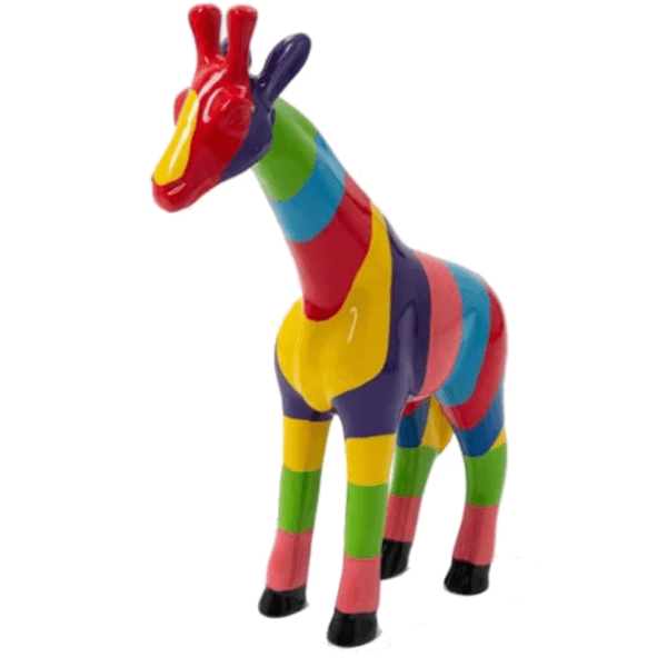 Sculpture Girafe XXL en Résine 110 cm Multicolore – Swiss Sculpture - Swiss-sculpture.ch