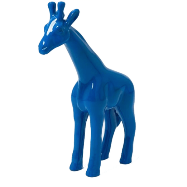 Sculpture Girafe XXL en Résine 110 cm Bleu – Swiss Sculpture - Swiss-sculpture.ch